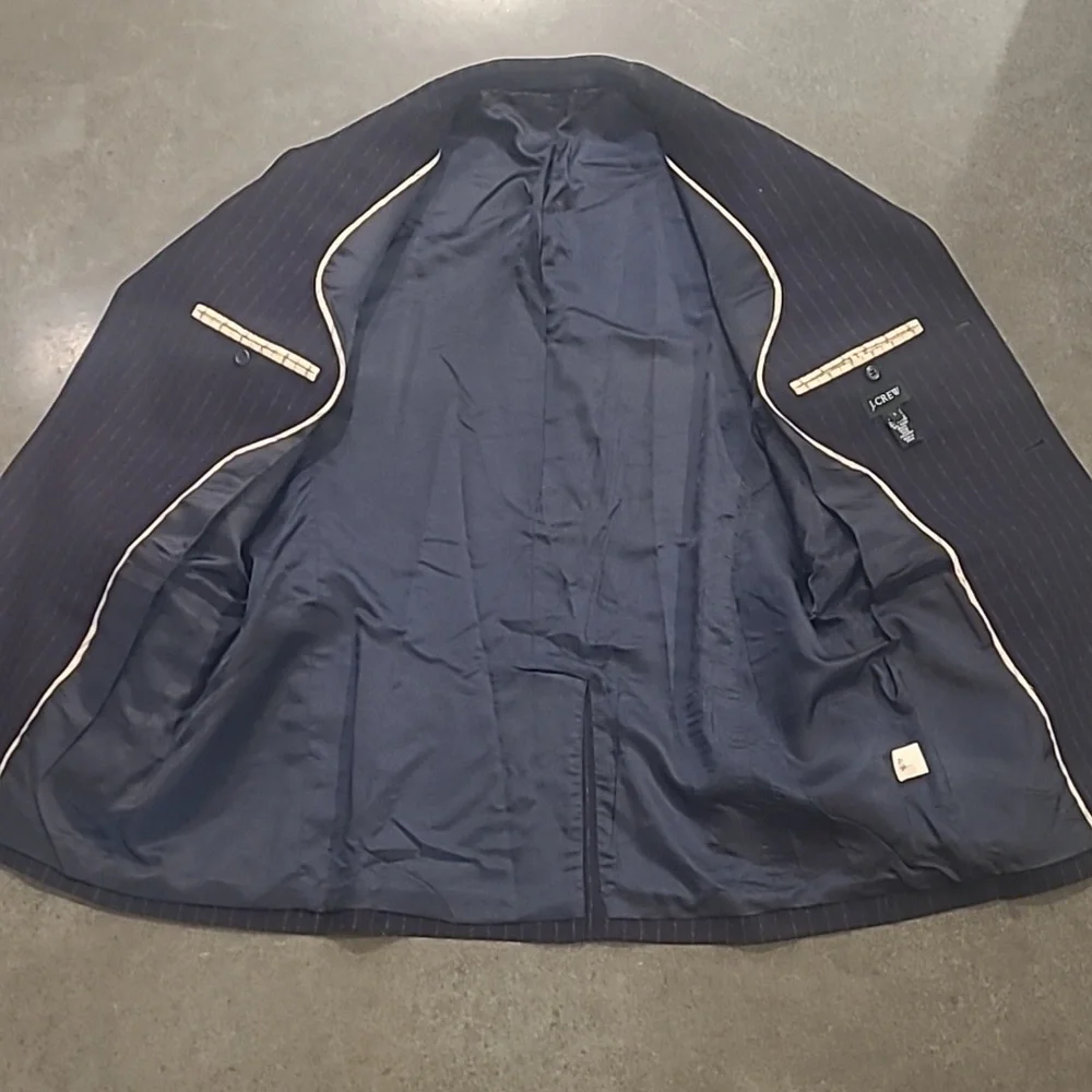 J. CREW WOOL BLEND PINSTRIPE SPORT COAT BLAZER JACKET